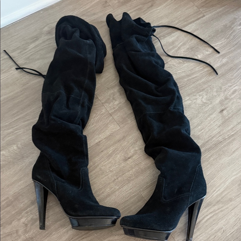 Steve Madden Black Suede Over-the-Knee Boots size 8.5